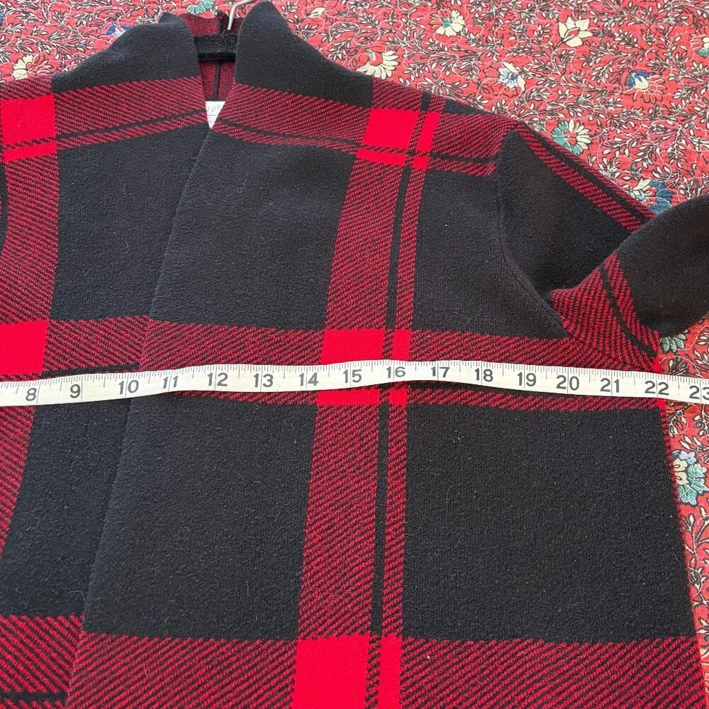 J.Jill Red & Black Buffalo Plaid Open Front Cardi - Size L - Picture 8 of 15